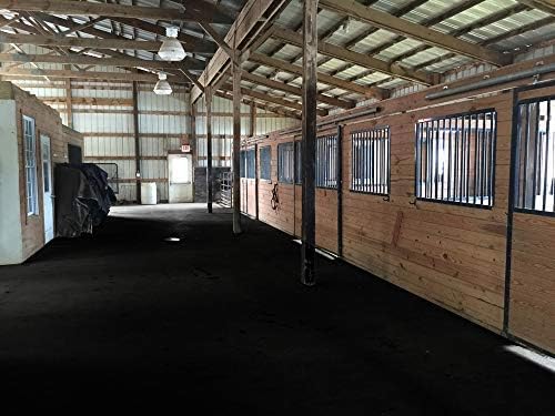 American Floor Mats - Heavy Duty Stall Tiles - Stable/Horse Tiles - Thick, Durable Rubber Flooring Solid Black 8' x 8' Set 3/4" Thick (16 Tiles Total)
