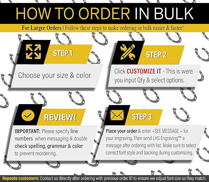 Horse Stall Name Plate, 2x10 Personalized Stall Signs, UV Protected, All Weather Adhesive, Hanging, Mounting or Other, Orange Plastic with Black Letters - Made in USA - B11