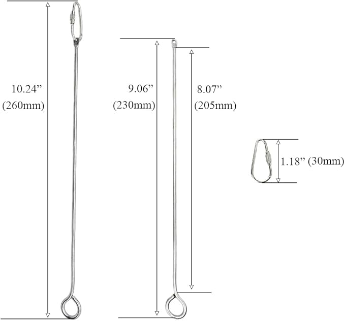 2pcs Hanging Bird Treat Skewer Parrot Fruit Feeder, 10.2 Inch Stainless Steel Bird Fruit Fork Food Holder Foraging Toy for Parrot Parakeet Conure, LXLVOUEG