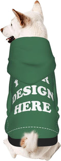 Personalized Dog Hoodie, Custom Dog Costumes for Small Dogs, Holiday Happy Dog Clothes Football Pet Shirt Sweater with Name Number for Girl/Boy Cats/Kitten, Green, XS