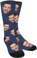 MyPupSocks Custom Personalized Photo Pet Face Socks, Cat and Dog Tracks Paws Bones Crew Socks with Picture for Men Women