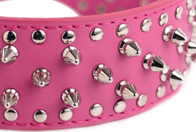 Serijoars Spiked Studded Dog Collar, PU Leather Dog Collar, Adjustable Pet Collars for Medium or Large Breed Pet (XL, Camouflage)