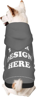 Personalized Dog Hoodie, Custom Dog Costumes for Small Dogs, Holiday Happy Dog Clothes Football Pet Shirt Sweater with Name Number for Girl/Boy Cats/Kitten, Darkgrey, L