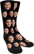 MyPupSocks Custom Personalized Photo Pet Face Socks, Cat and Dog Tracks Paws Bones Crew Socks with Picture for Men Women