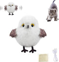 Petgravity Flapping Bird Cat Toy, Lifelike Chirp Tweet Kitten Toy, Rechargeable Touch Activated Cat Toy Interactive Catnip Toy Exercise Toy for All Breeds 5.1" (White)