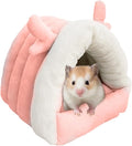Guinea Pig Hideout, Warm Bed for Guinea Pig,Rabbits, Chinchillas, Cozy Small Animal Winter Shelter (Pink, Small)