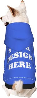 Dog Clothes, Custom Dog Hooded Sweatshirt, Personalized Pet Costume Robe Shirt with Text/Image/Club Name/Pet Shop Logo for Small Medium Large Dogs and Cats, RoyalBlue, XL