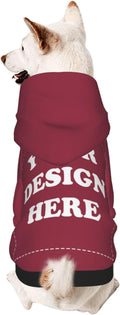 Personalized Dog Hoodie, Custom Dog Costumes for Small Dogs, Holiday Happy Dog Clothes Football Pet Shirt Sweater with Name Number for Girl/Boy Cats/Kitten, Wine, XL