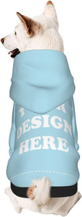 Personalized Dog Hoodie, Custom Dog Costumes for Small Dogs, Holiday Happy Dog Clothes Football Pet Shirt Sweater with Name Number for Girl/Boy Cats/Kitten, LightBlue, XS