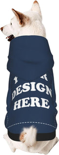 Dog Costume, Custom Dog Hoodie, Dog Name Costume Holiday Pet Pajamas Outfit, Personalized Pet Coat Costumes for Small Medium Large Dogs and Cats for Winter, Navy, XL