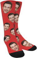MyPupSocks Custom Personalized Photo Pet Face Socks, Cat and Dog Tracks Paws Bones Crew Socks with Picture for Men Women