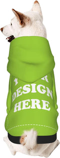 Dog Clothes, Custom Dog Hooded Sweatshirt, Personalized Pet Costume Robe Shirt with Text/Image/Club Name/Pet Shop Logo for Small Medium Large Dogs and Cats, GrassGreen, L