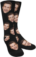 MyPupSocks Custom Personalized Photo Pet Face Socks, Cat and Dog Tracks Paws Bones Crew Socks with Picture for Men Women