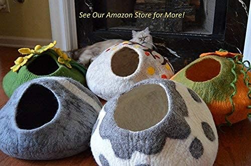 Wool Cat Toys - Felt Cat Toy Balls for Small Pet Fetch and Play - Eco Friendly Quiet Wool Ball Cat Toy for Cats and Kittens - Choose Your Colors (Aqua)