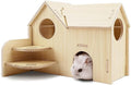 Hamster House - Double-Decker Hut With Slide, Guinea Pig Castle, Small Animal Habitat Decor, Cage Accessories