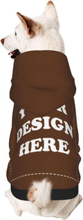 Personalized Chihuahua Dog Hoodie, Custom Pet Warm Sweatshirt Costume with Name Number Photo, Customize ID Clothes for Pupppy Kitten Dogs Cats, Chocolate, XXS