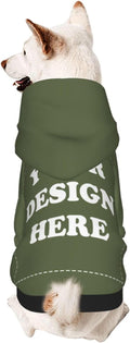 Personalized Dog Hoodie, Custom Dog Costumes for Small Dogs, Holiday Happy Dog Clothes Football Pet Shirt Sweater with Name Number for Girl/Boy Cats/Kitten, SageGreen, M