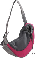 JiangYanus Dog Carrier Sling, Hand Free Drawstring Dog Papoose with Adjustable Strap, Breathable Mesh Travel Safe Puppy Sling Bag Carrier, Crossbody Satchel Dog Purse with Pocket for Outdoor Dogs Cats
