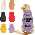 Custom Dog Hoodie, Personalized Sweatshirt with Photo Text Name Logo, Customized Hooded Sweater for Small Medium Large Dogs & Cats (Purple, Large)