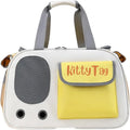 Pet Carrier, Puppy Small Dog Carrier, Cat Carrier Bag, Waterproof Premium PU Leather Carrying Handbag for Outdoor Travel Walking Hiking Shopping (Yellow)