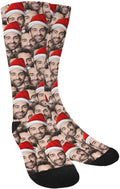 MyPupSocks Custom Personalized Photo Pet Face Socks, Cat and Dog Tracks Paws Bones Crew Socks with Picture for Men Women