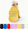 Custom Dog Shirt Pet Clothes Breathable Shirts for Small to Large Dogs Customized Name Logo Photo Puppy Outfits Personalized Sleeveless Vest Pets Apparel Yellow, L