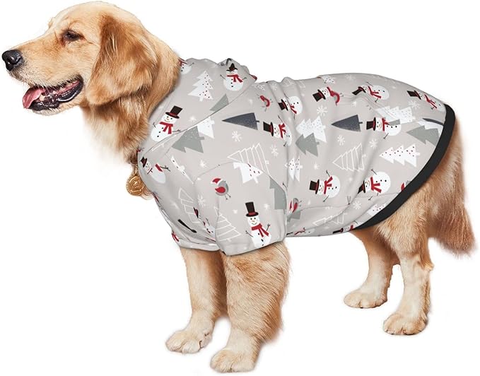 Christmas Gray Snowman Hoodie,Christmas Cosplay Dog Clothes with Pocket and Hat Winter Clothes Sweaters X-Large