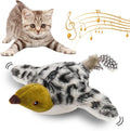 Flapping Bird Cat Toy, Interactive Chirping Bird Cat Toy, Simulated Chirping Bird Cat Toys Flapping Wings, Rechargeable, 3 Modes, Touch Activated (Sparrow #B)