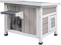 Insulated Cat House Outdoor Cat Shelter for Feral Cats in Winter,All-Round Foam Insulation Weatherproof Wooden Cat Houses for Cats Rabbits and Small Animals with Escape Door Open Roof