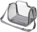 Portable Small Pet Carrier Bag – Travel Bird Cage for Parrots, Parakeets, Cockatiels, Hamsters, Lizard and Vet Visit with Shoulder Straps & Side Access (Excludes tray and stand, Gray, 10.2*7.5*7.6in)