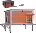 GUTINNEEN Heated Cat House for Outside Outdoor Cat House Insulated Weatherproof Feral Cat Shelter with Heater and Insulated Liner