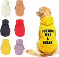 Custom Dog Hoodie, Personalized Sweatshirt with Photo Text Name Logo, Customized Hooded Sweater for Small Medium Large Dogs & Cats (Yellow, Small)