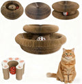Cat Scratcher Toys for Indoor Cats - Kitty Kurlz Magic Organ Cat Scratcher Board, Cardboard Cat Scratching Board Ball Scratcher Pad