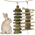 kathson Bunny Chew Toys for Teeth, Guinea Pig Wood Chews Chinchilla Apple Wood Bamboo Sticks Rabbit Organic Treats for Rodent Small Animals