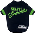 Pets First NFL Seattle Seahawks T-Shirt for Dogs & Cats, Small. Football Dog Shirt for NFL Team. New & Updated Fashionable Stripe Design, Durable & Cute Sports PET TEE Outfit (SEA-4146-SM)