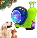 Luminous Electric Snail Toy,Glowing and Music Playing Crawling Snail Toys,Christmas Interactive Gifts for Dogs Cats (Green/1pcs)