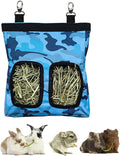 Guinea Pig Hay Feeder, Hanging Rabbit Hay Feeder Bag for Guinea Pigs Bunnies Chinchillas. Camoblue