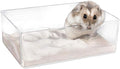 Cumuiu Hamster Sand Bathroom Clear Acrylic Toilet Tray Bathroom for Hedgehog Squirrel Hamster Guinea Pigs and Small Animal (Small)