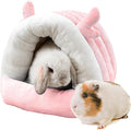 Guinea Pig Hideout, Warm Bed for Guinea Pig,Rabbits, Chinchillas, Cozy Small Animal Winter Shelter (Pink, Large)