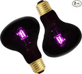 WUHOSTAM 2 Pack 75W Reptile UVA Infrared Moonlight Night Heat Lamp,Basking Spot Bulb Black Glass Cover for Lizard, Chameleon, Snake, Aquarium Reptile, Amphibian