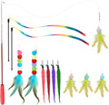 Cat Toys for Indoor Cats, 13 Packs Interactive Cat Wand Toy Set with Feather Toys & Teasers, Fun Cat Toys for Exercise, Playtime and Boredom Relief
