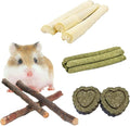 Rabbit Chews Toys Cleans The Mouth, Guinea Pig Chew Toys Protect Teeth, Apple Sticks Timothy Grass Sticks Bamboo for Rabbits Helps Digestion Chinchilla Treats