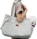 Pet Carrier Bag for Puppy,Grey,Woman Style,Cat Small Dog Carrier Handbag with Multiple Pockets,Breathable Mesh,Soft Cushion,Pets Tote Purse Picnic Travel Outdoor,7-15lbs