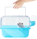 Small Hamster Cage, Hamster Travel Carrier, Travel Cage, Portable, Hand-held, Breathable, Easy to Clean Carry, for Short Trip, Visit to The Pet Clinic, for Small Size Hamsters, Blue