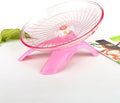 Silent Running Wheel for Small Animals, 12 Inch Flying Saucer Design, Exercise Wheel for Hamsters, Guinea Pigs, Hedgehogs (Pink)