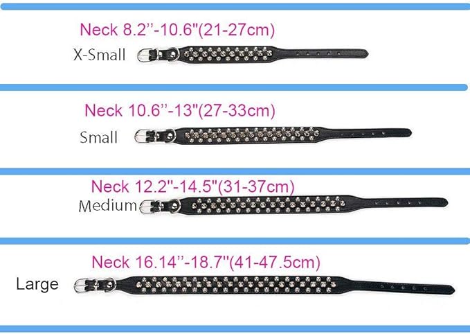 Spiked Dog Collar Soft Pu Leather Mushrooms Rivet Spike Studded Puppy Adjustable Pet Collars for Small Breeds (M, Light Blue)