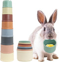 8 PCS Bunny Toys Stacking Cups Bunny Cups Stackable Guinea Pig Stacking Cups Colorful Reusable Rabbit Toys for Rabbit Guinea Pig Hiding Food Playing