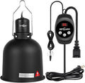 REPTI ZOO Reptile Light Fixture Dimming Thermostat Combo Pack, 5.5 Inch Deep Dome Lamp Fixture Max 100W, PID Reptile Thermostat Temperature Controller for Reptile Heat Lamp Bulb