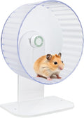 Silent Hamster Exercise Wheels - Fully Transparent, Height Adjustable Running Exercise Wheels for Various Small Animals (Medium)