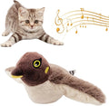 Flapping Bird Cat Toy, Interactive Chirping Bird Cat Toy, Simulated Chirping Bird Cat Toys Flapping Wings, Rechargeable, 3 Modes, Touch Activated (Sparrow #A)
